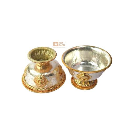 White Metal  Ting (Offering bowl) (Set of 7)