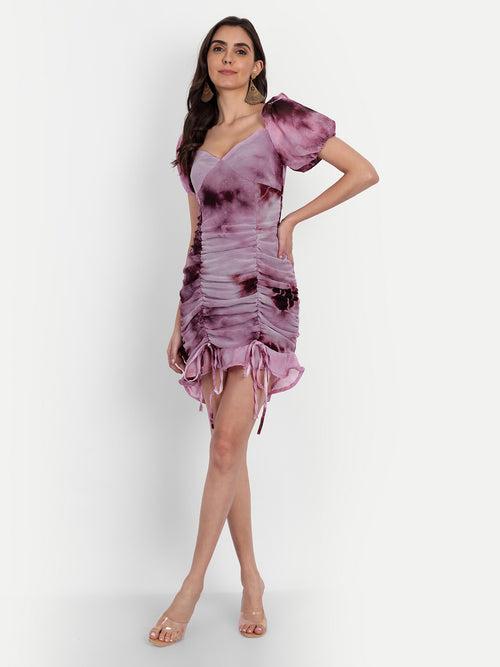 Lush wine tie & dye dress