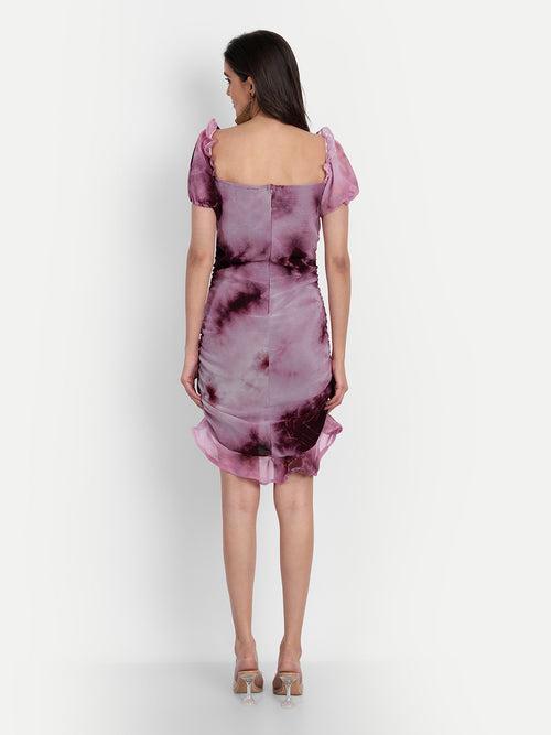 Lush wine tie & dye dress