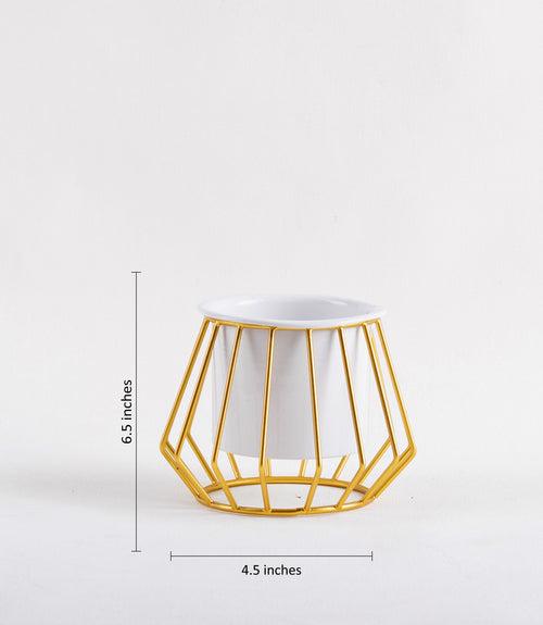 Diamond Ottoman Metal Stand With Planter