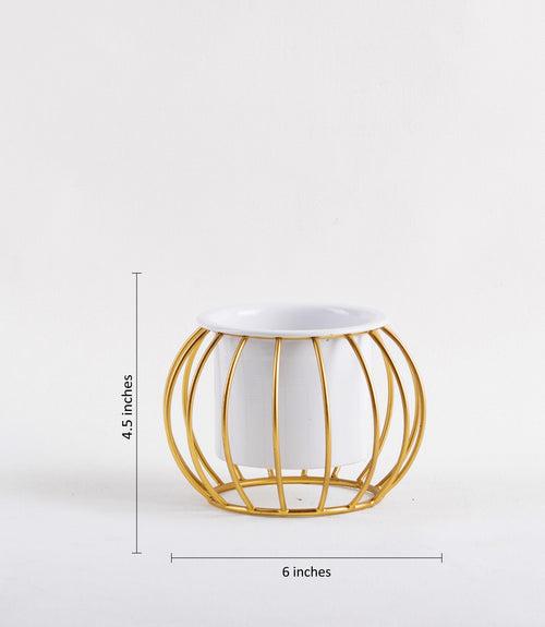 Round & Conical Metallic Gold Ottoman Metal Stands