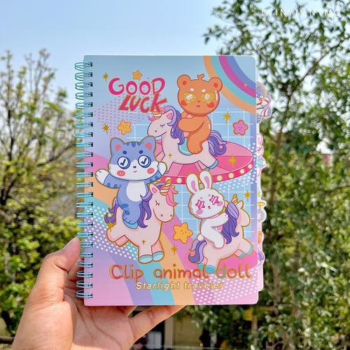 Good Luck Kawaii Animal Spiral Notebook