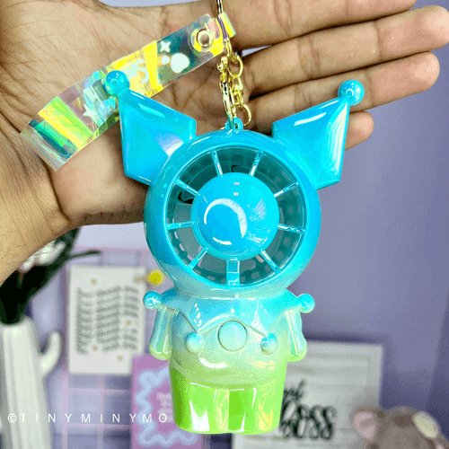 Holographic Kuromi Hand Fan Keychain