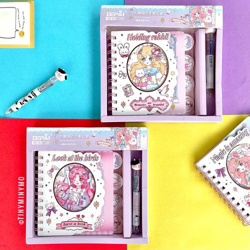 Kawaii Spiral Notebook with Pen Set