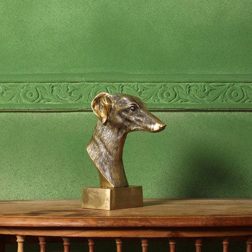 Brass Dog Head Figurine (9 Inch)