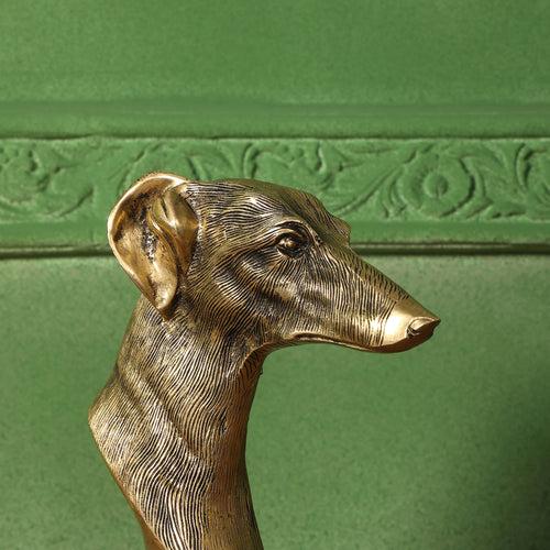 Brass Dog Head Figurine (9 Inch)