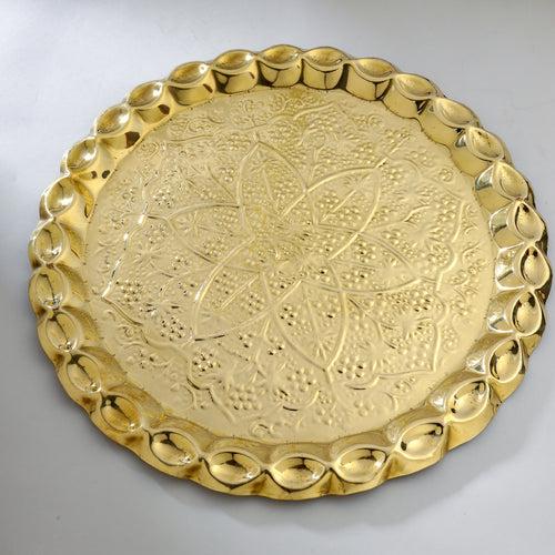 Brass Traditional Pooja Thal (17 Inch)