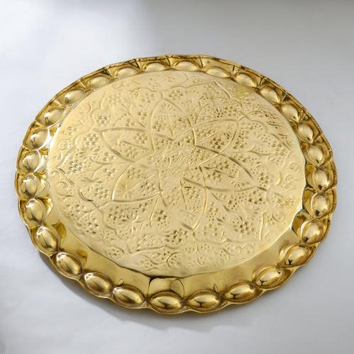 Brass Traditional Pooja Thal (17 Inch)