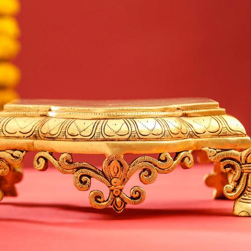 Brass Pooja Chowki (3.5 Inch)