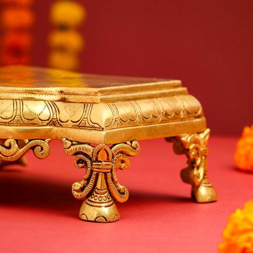 Brass Pooja Chowki (3.5 Inch)