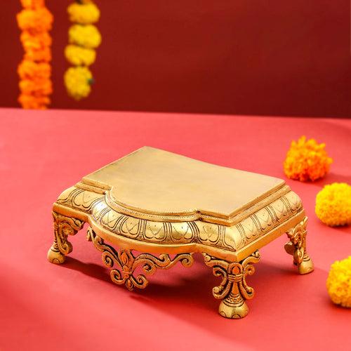 Brass Pooja Chowki (3.5 Inch)