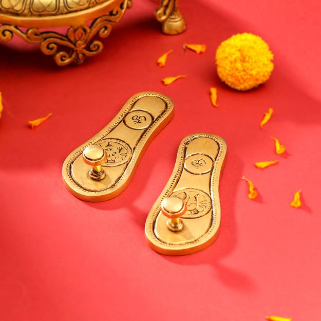 Brass Charan Paduka Set (5.5 Inch)