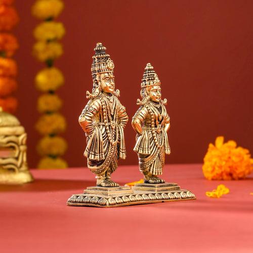 Brass Superfine Vitthal Rukmini Statue (5.5 Inch)