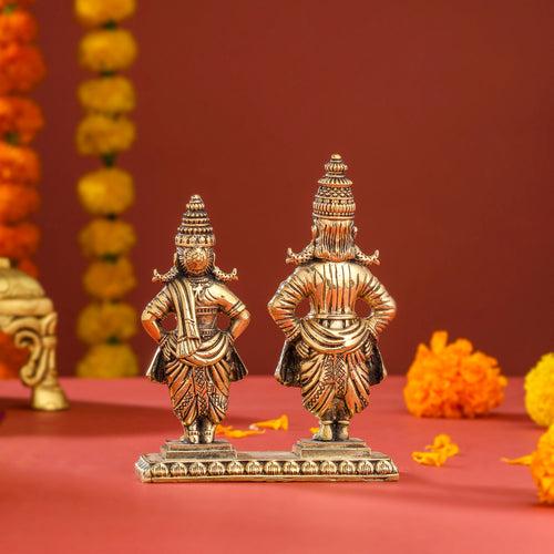 Brass Superfine Vitthal Rukmini Statue (5.5 Inch)