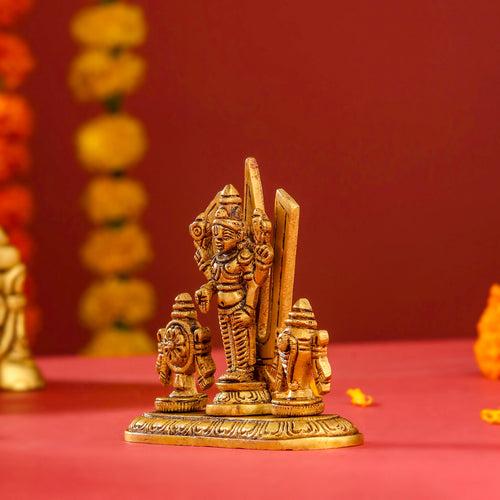 Brass Balaji, Shankh Chakra And Namah Showpiece (3.5 Inch)