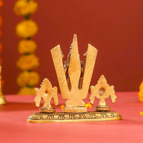 Brass Balaji, Shankh Chakra And Namah Showpiece (3.5 Inch)