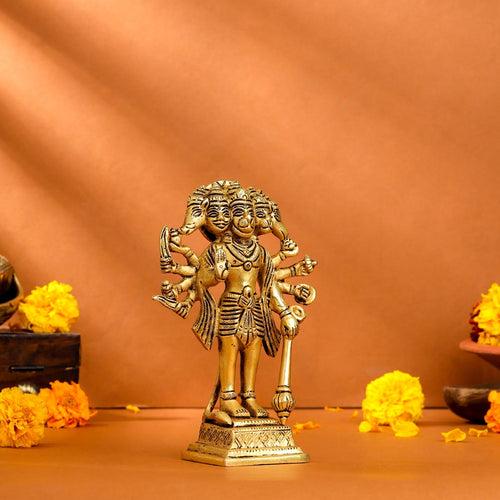 Brass Panchmukhi Hanuman Idol (6.5 Inch)