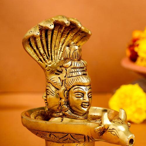 Brass Nandi Mukhshivlingam Idol (5 Inch)