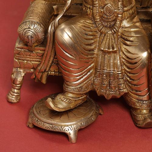 Brass Lord Ram On Throne (Singhasan) Idol (15 Inch)