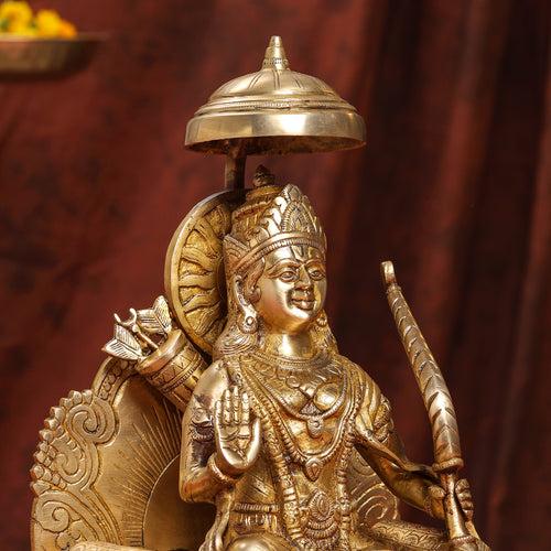 Brass Lord Ram On Throne (Singhasan) Idol (15 Inch)