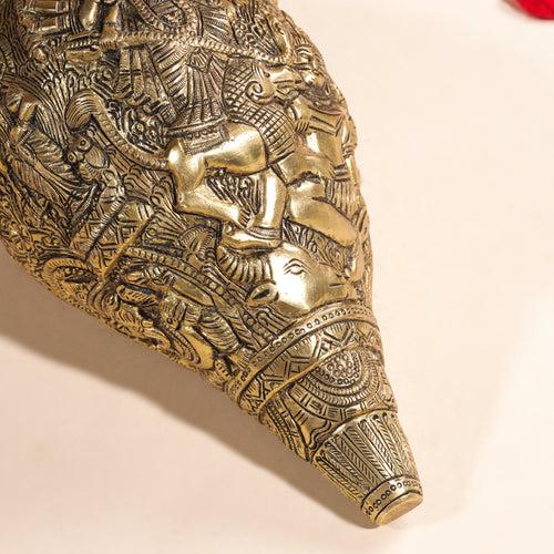 Brass Durga Conch (10 Inch)