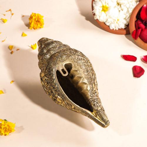 Brass Durga Conch (10 Inch)