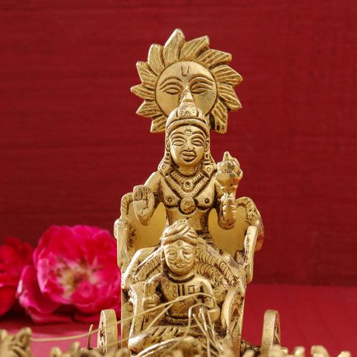 Brass Surya Rath Idol (5 Inch)