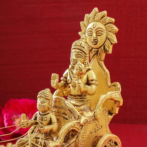 Brass Surya Rath Idol (5 Inch)