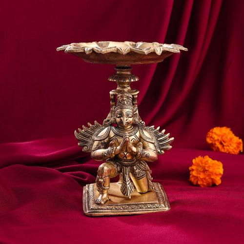 Brass Garuda Multi Wick Lamp (6.8 Inch)