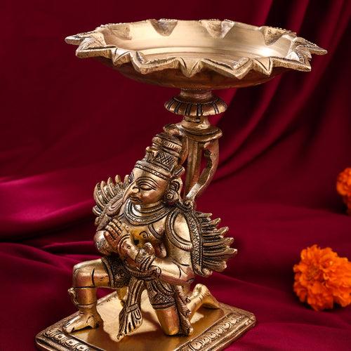 Brass Garuda Multi Wick Lamp (6.8 Inch)