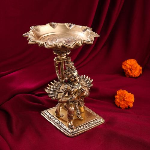 Brass Garuda Multi Wick Lamp (6.8 Inch)