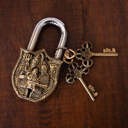 Brass Shiv Parivar Door Lock (4.5 Inch)