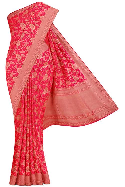Pink Banaras Katan Silk Saree