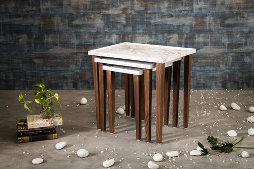 A Tiny Mistake Tehni Wooden Rectangle Nesting Tables (Set of 3), Living Room Decor
