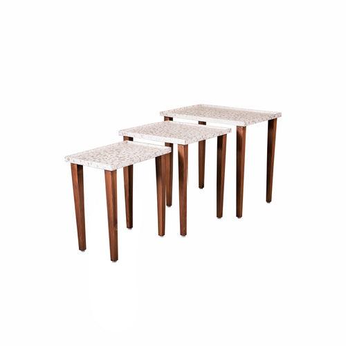 A Tiny Mistake Chaandi Wooden Rectangle Nesting Tables (Set of 3), Living Room Decor