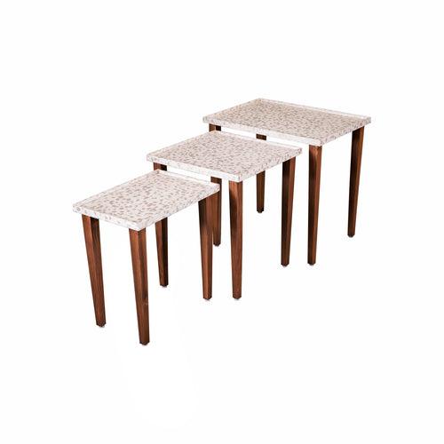 A Tiny Mistake Chaandi Wooden Rectangle Nesting Tables (Set of 3), Living Room Decor