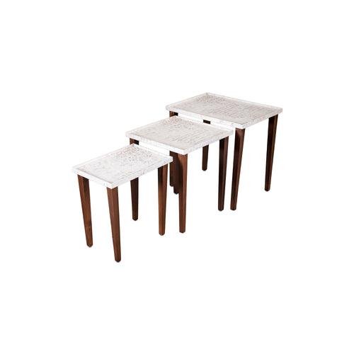 A Tiny Mistake Bhav Wooden Rectangle Nesting Tables (Set of 3), Living Room Decor