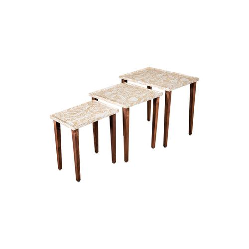 A Tiny Mistake Jungle Wooden Rectangle Nesting Tables (Set of 3), Living Room Decor