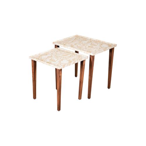 A Tiny Mistake Jungle Wooden Rectangle Nesting Tables (Set of 2), Living Room Decor