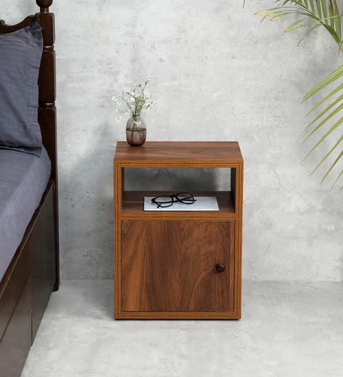 Teak Hues Mica Bedside Chest, Side Table, Bedside Cabinet, Bedside Storage, Bedroom Decor