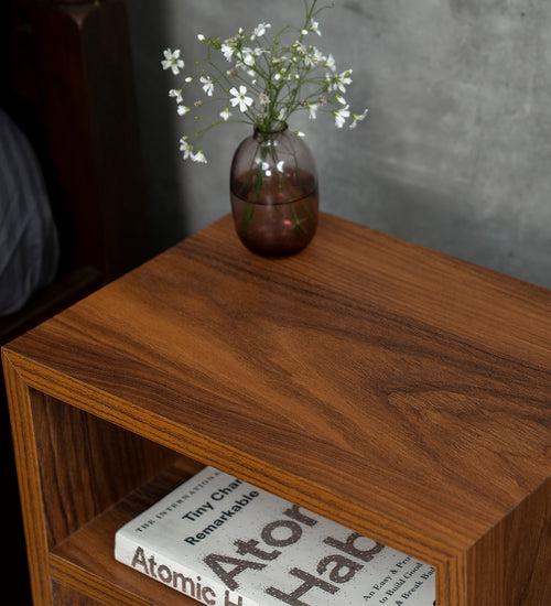 Teak Hues Mica Bedside Chest, Side Table, Bedside Cabinet, Bedside Storage, Bedroom Decor