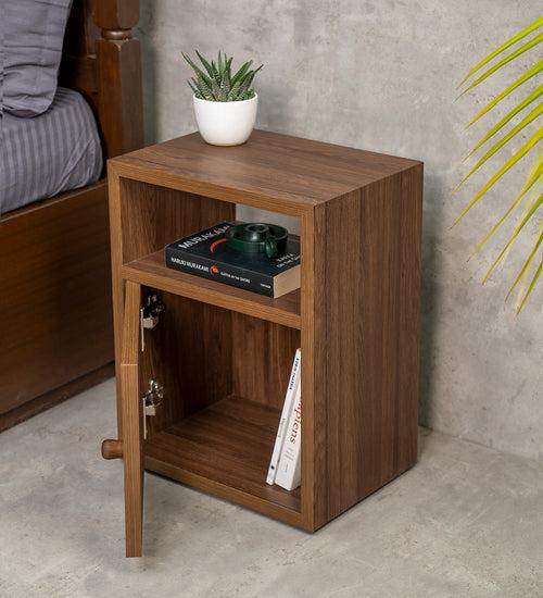 Walnut Hues Mica Bedside Chest, Side Table, Bedside Cabinet, Bedside Storage, Bedroom Decor