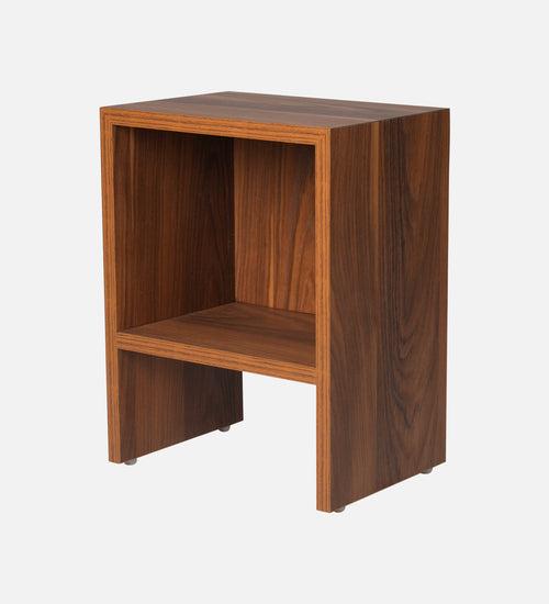 Teak Hues Mica Bedside Table, Side Table, Bedside Open Storage, Bedroom Decor