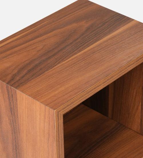 Teak Hues Mica Bedside Table, Side Table, Bedside Open Storage, Bedroom Decor