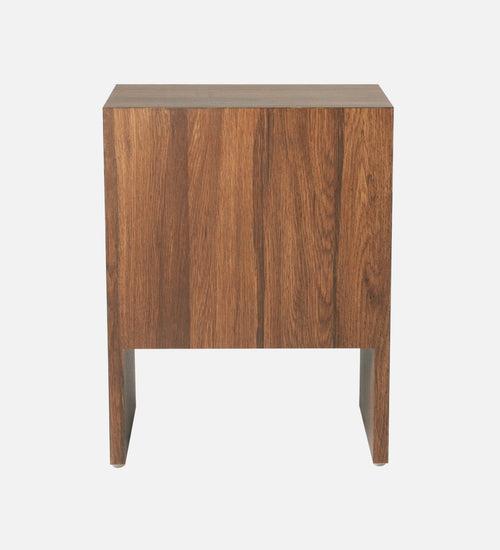 Walnut Hues Mica Bedside Table, Side Table, Bedside Open Storage, Bedroom Decor