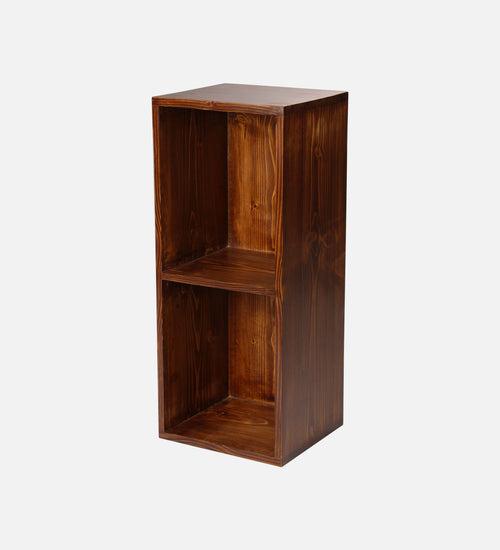 Teak Tint Two Storey Bedside and Living Room Storage, Bookshelf, Decorative Stand