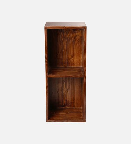 Teak Tint Two Storey Bedside and Living Room Storage, Bookshelf, Decorative Stand