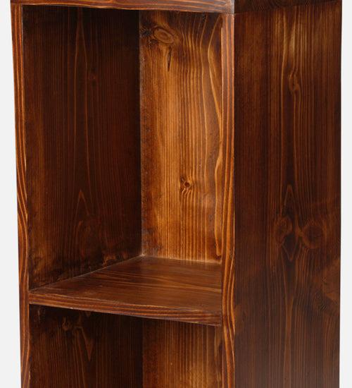 Teak Tint Two Storey Bedside and Living Room Storage, Bookshelf, Decorative Stand