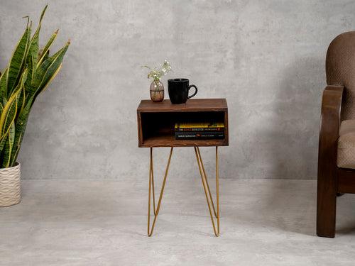 Walnut Tint Amalgam Side Tables, Wooden Tables, Bedside Tables, End Tables, Living Room Decor by A Tiny Mistake