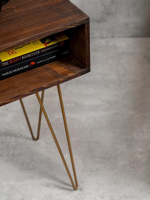 Walnut Tint Amalgam Side Tables, Wooden Tables, Bedside Tables, End Tables, Living Room Decor by A Tiny Mistake